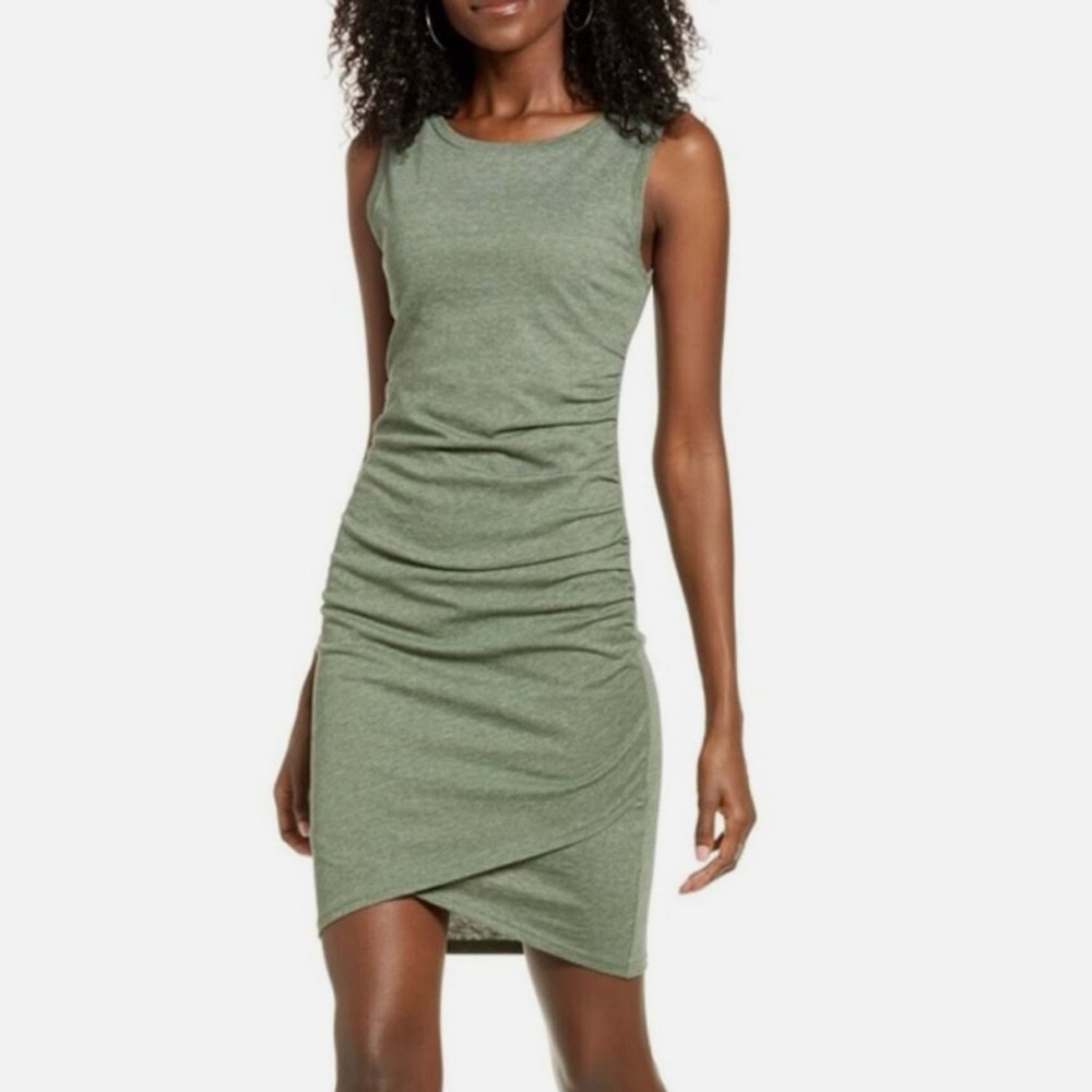 Elegant Leith Olive Green Sleeveless Dress